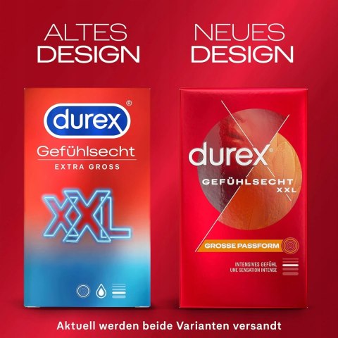 DUREX DUŻE PREZERWATYWY XXL NA BAZIE SILIKONU 8 SZTUK