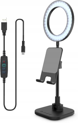 LAMPA PIERŚCIENIOWA BIURKOWA STOJĄCA LED 6" DIGIPOWER DP-WSH-PH6