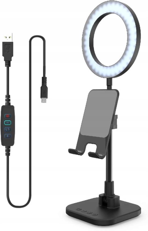 LAMPA PIERŚCIENIOWA BIURKOWA STOJĄCA LED 6" DIGIPOWER DP-WSH-PH6