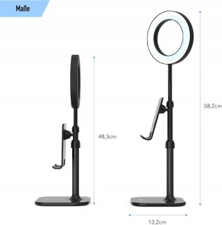 LAMPA PIERŚCIENIOWA BIURKOWA STOJĄCA LED 6" DIGIPOWER DP-WSH-PH6