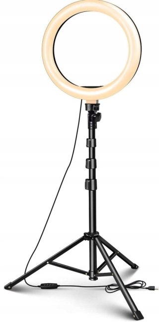 LAMPA PIERŚCIENIOWA MAKIJAŻ RING USB 10'' + STATYW