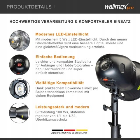LAMPA STUDYJNA WALIMEX PRO NEWCOMER 100 + 2x SOFTBOX 2x STATYW WYZWALACZ