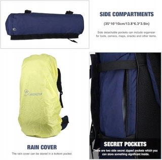 PLECAK TURYSTYCZNY TREKKINGOWY TAKTYCZNY MARDINGTOP 65L+10L NIEBIESKI