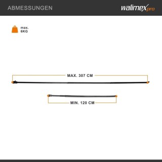 TELESKOPOWA BELKA POPRZECZKA DO ZAWIESZANIA TŁA 120-307CM WALIMEX PRO