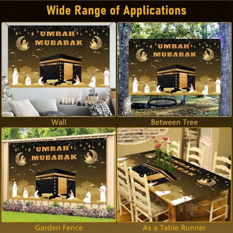 TŁO FOTOGRAFICZNE DEKORACYJNE RAMADAN UMRAH MUBARAK 180x110CM