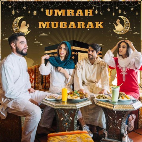 TŁO FOTOGRAFICZNE DEKORACYJNE RAMADAN UMRAH MUBARAK 180x110CM
