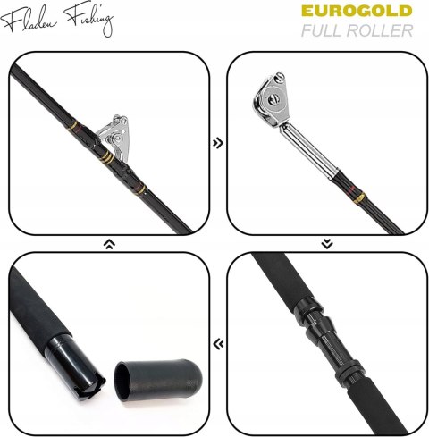 WĘDKA MORSKA DO ŁODZI FLADEN EURO GOLD TROLLING OFFSHORE DEEP SEA 185CM