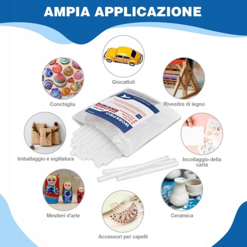 100x WORKPRO WKŁADY KLEJOWE NA GORĄCO 11x200MM 100 SZTUK