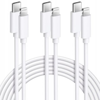 3x PRZEWÓD KABEL USB-C NA LIGHTNING iPHONE iPAD APPLE 3 SZTUKI
