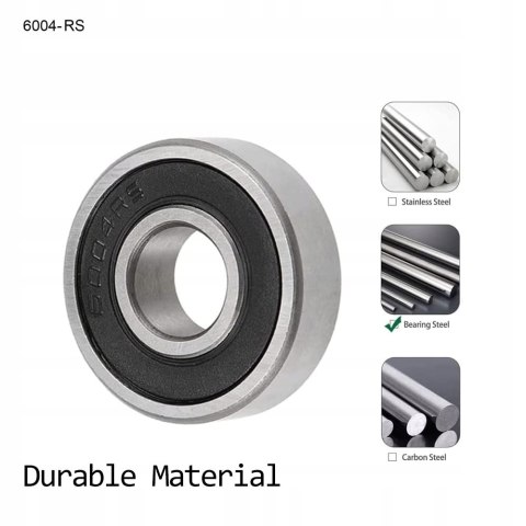 4x ŁOŻYSKO KULKOWE 6004 2RS 20x42x12MM ZESTAW 4 SZTUKI
