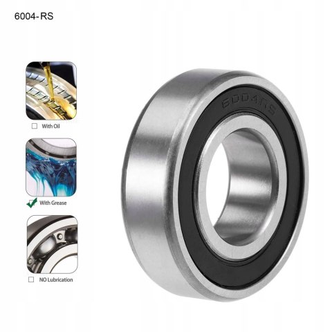 4x ŁOŻYSKO KULKOWE 6004 2RS 20x42x12MM ZESTAW 4 SZTUKI