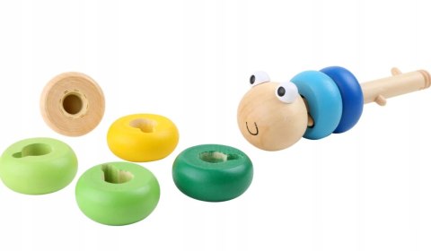 DREWNIANA GĄSIENICA DO SKŁADANIA KONSTRUKCYJNA PLAY & FUN