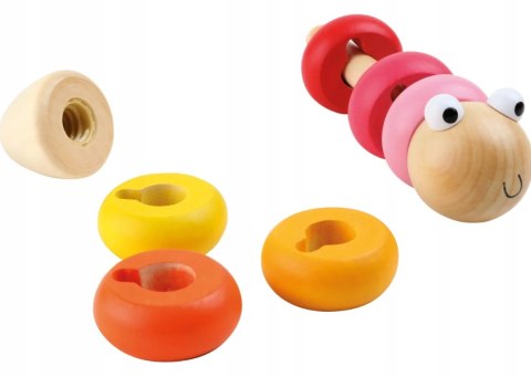 DREWNIANA GĄSIENICA DO SKŁADANIA KONSTRUKCYJNA PLAY & FUN