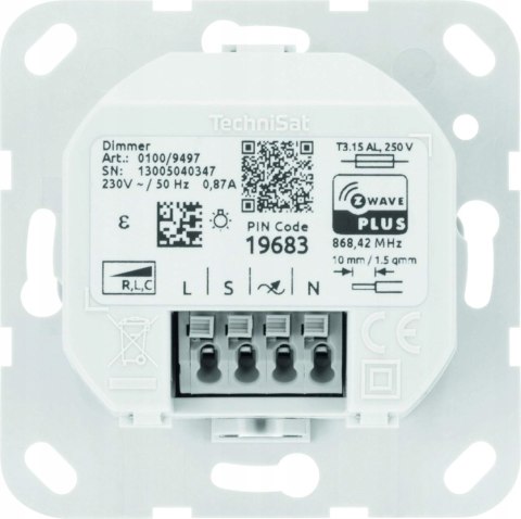 ŚCIEMNIACZ WKŁADKA ŚCIEMNIACZA TECHNISAT SMART-HOME Z-WAVE
