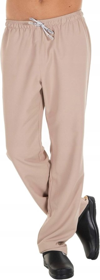 SPODNIE GASTRONOMICZNE MEDYCZNE NA GUMCE BEŻOWE R. XS