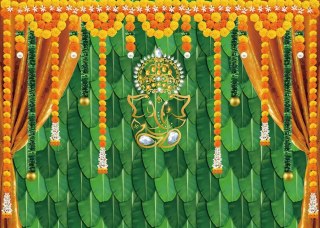 TŁO FOTOGRAFICZNE WESELNE INDYJSKIE POOJA DIWALI 210x150CM