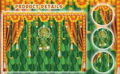 TŁO FOTOGRAFICZNE WESELNE INDYJSKIE POOJA DIWALI 210x150CM