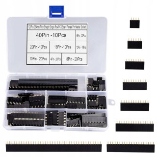 WTYKI LISTWA SZYNA PINOWA 4-40 PINÓW 2,54MM ZESTAW