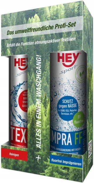 ZESTAW DO PRANIA IMPREGNACJI HEY SPORT TEX + IMPRA FF 2x250ML