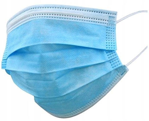 50x MASECZKA JEDNORAZOWA 3-WARSTWOWA NIEBIESKA