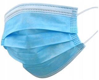 50x MASKA MASECZKA JEDNORAZOWA 3-WARSTWOWA 50 SZTUK NIEBIESKA