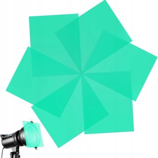 FILTRY ŻELOWE NA LAMPĘ BŁYSKOWĄ A4 30x21CM 6 SZTUK ZIELONE DECARETA