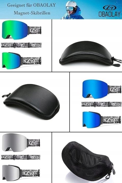 GOGLE NARCIARSKIE SNOWBOARDOWE OBAOLAY UV 400 CAT. 3 OTG + ETUI