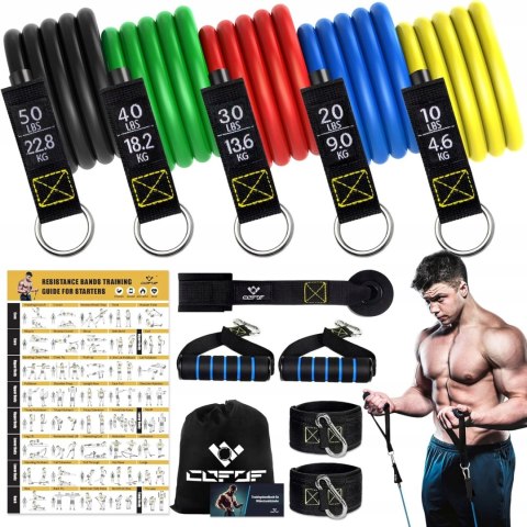 GUMY TAŚMY OPOROWE DO ĆWICZEŃ TRENINGOWE FITNESS 5 SZTUK ZESTAW