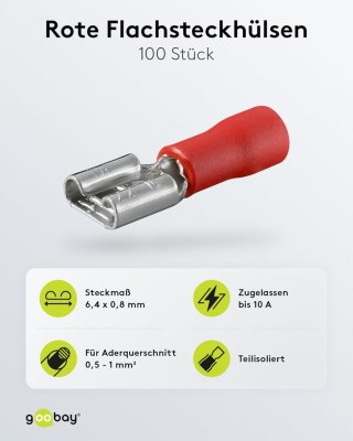 ŁĄCZNIK KONEKTOR PŁASKI ZACISKOWY CZERWONY 99 SZTUK GOOBAY