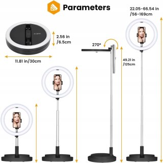 LAMPA PIERŚCIENIOWA NA PODSTAWIE LED RING USB 11,8'' TARION