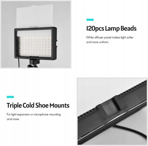 LAMPA PRODUKTOWA DIODOWA WIDEO USB LED 3200K-5600K