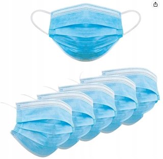 MASECZKA JEDNORAZOWA 3-WARSTWOWA 50 SZTUK BLUE
