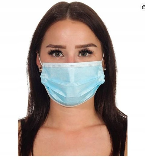 MASECZKA JEDNORAZOWA 3-WARSTWOWA 50 SZTUK BLUE