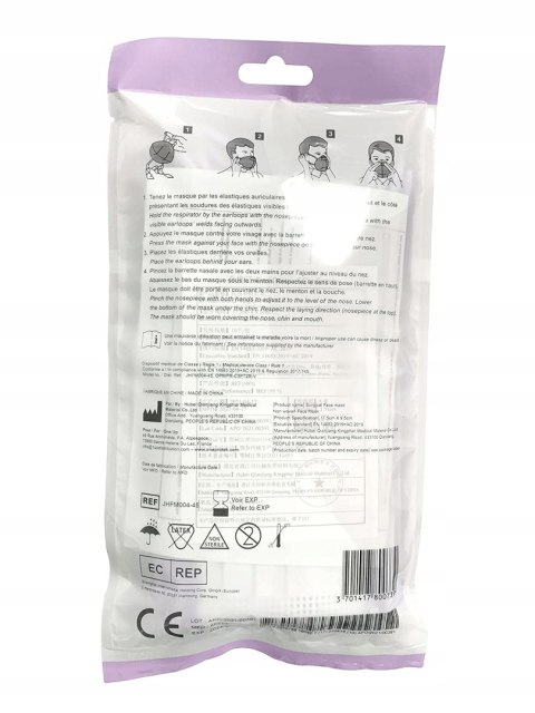 MASECZKA JEDNORAZOWA 3-WARSTWOWA FIOLETOWA 10 SZTUK