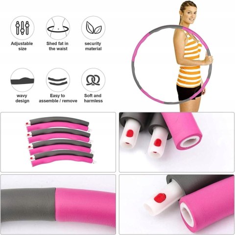 ODCHUDZAJĄCE HULAHOP KOŁO SKŁADANE HULA HOOP MASAŻ MIARKA