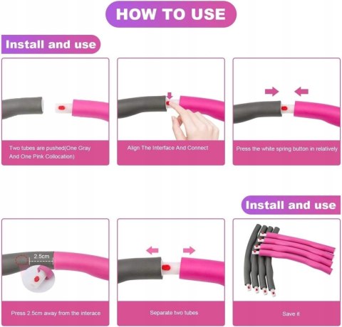 ODCHUDZAJĄCE HULAHOP KOŁO SKŁADANE HULA HOOP MASAŻ MIARKA