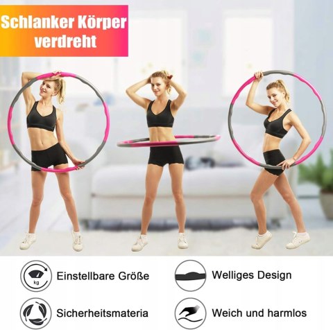 ODCHUDZAJĄCE HULAHOP KOŁO SKŁADANE HULA HOOP MASAŻ MIARKA