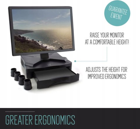 PODSTAWKA STOLIK POD MONITOR REGULOWANA Z SZUFLADĄ EWENT EW1280