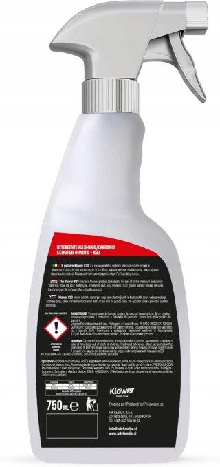 ŚRODEK DO CZYSZCZENIA SKUTERÓW MOTOCYKLA CARBONU ALUMINIUM KLOWER K33 750ML