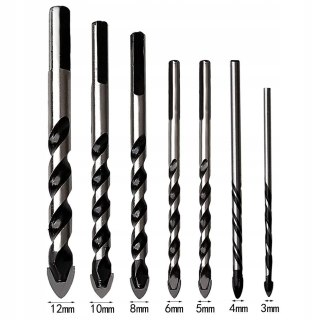 WIERTŁA ZESTAW WIERTEŁ ZE STALI WĘGLOWEJ 3-12MM 7 SZTUK