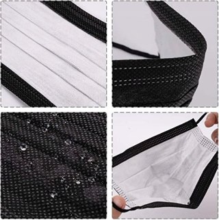 10x MASECZKA JEDNORAZOWA 3-WARSTWOWA CZARNA