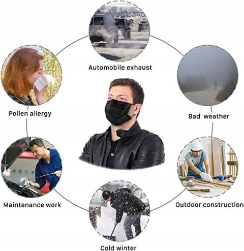 10x MASECZKA JEDNORAZOWA 3-WARSTWOWA CZARNA