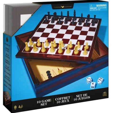 GRY PLANSZOWE LOGICZNE SZACHY WARCABY KOSTKI ZESTAW 10W1 SPIN MASTER