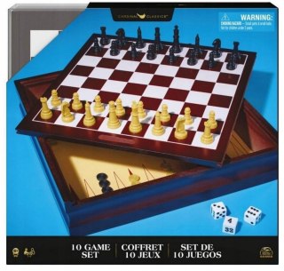 GRY PLANSZOWE LOGICZNE SZACHY WARCABY KOSTKI ZESTAW 10W1 SPIN MASTER