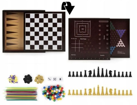 GRY PLANSZOWE LOGICZNE SZACHY WARCABY KOSTKI ZESTAW 10W1 SPIN MASTER