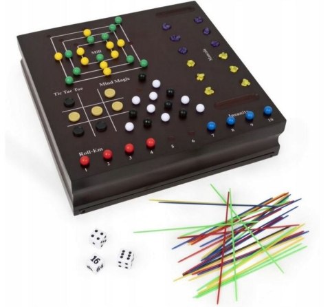 GRY PLANSZOWE LOGICZNE SZACHY WARCABY KOSTKI ZESTAW 10W1 SPIN MASTER