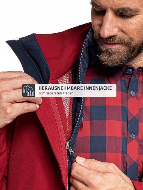 KURTKA MĘSKA ZIMOWA KRAKAU 3W1 SCHOFFEL CZARNA R. 46