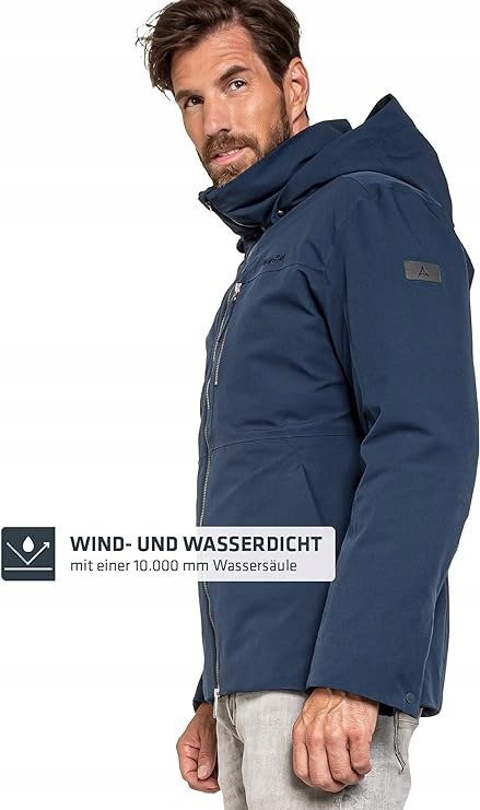 KURTKA MĘSKA ZIMOWA KRAKAU 3W1 SCHOFFEL CZARNA R. 46