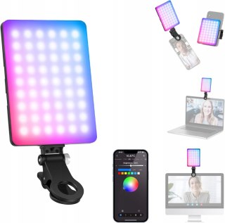 LAMPA LED RGB DO SELFIE TELEFONU LAPTOPA APARATU NEEWER VL67C Z KLIPSEM
