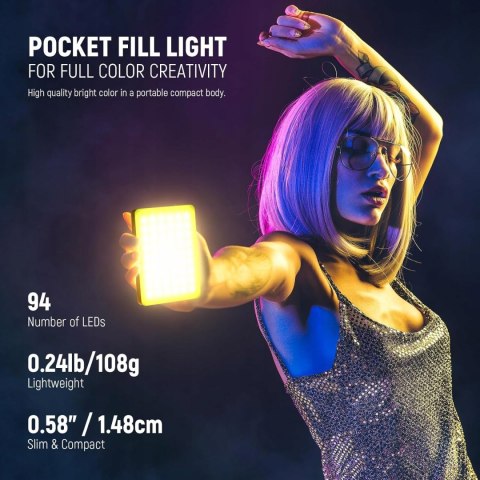 LAMPA LED RGB DO SELFIE TELEFONU LAPTOPA APARATU NEEWER VL67C Z KLIPSEM